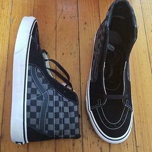 New VANS Black Pewter Checkerboard SK8 Hi